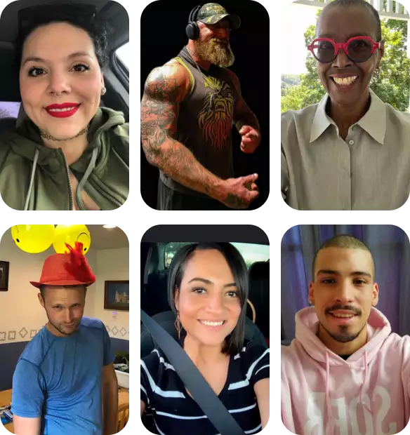 A collage of people getting and staying sober.